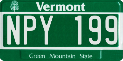 VT license plate NPY199