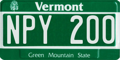 VT license plate NPY200
