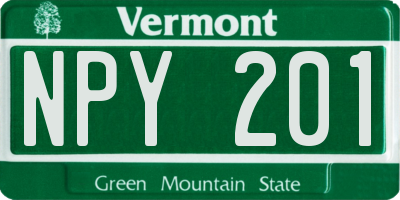 VT license plate NPY201