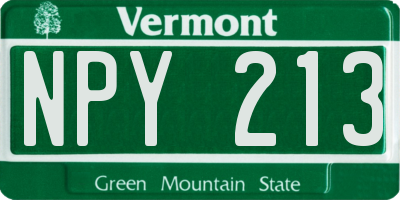 VT license plate NPY213