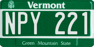 VT license plate NPY221