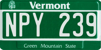 VT license plate NPY239