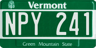 VT license plate NPY241