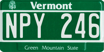 VT license plate NPY246