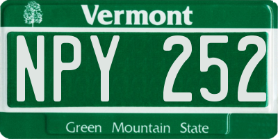 VT license plate NPY252