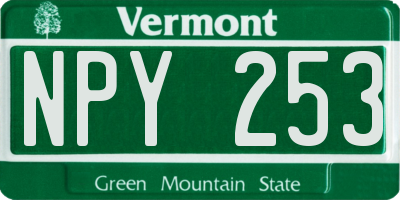 VT license plate NPY253