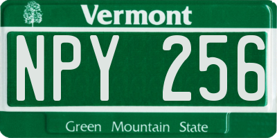 VT license plate NPY256