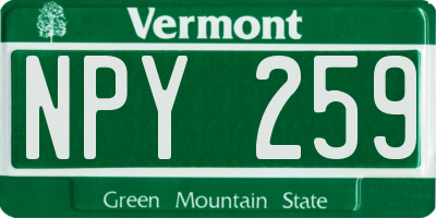 VT license plate NPY259