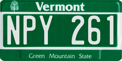 VT license plate NPY261