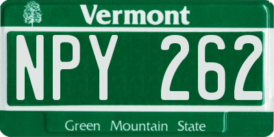 VT license plate NPY262