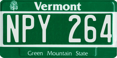 VT license plate NPY264