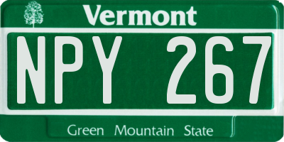 VT license plate NPY267