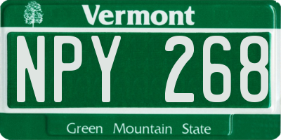 VT license plate NPY268