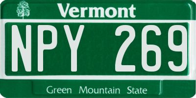 VT license plate NPY269