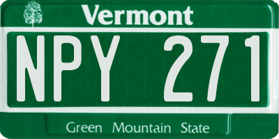 VT license plate NPY271