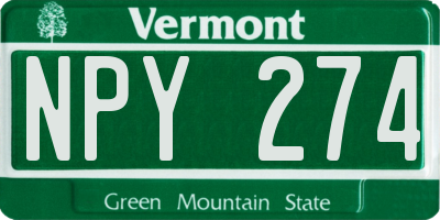 VT license plate NPY274