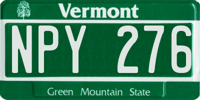 VT license plate NPY276
