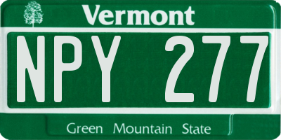 VT license plate NPY277