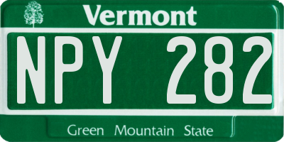 VT license plate NPY282