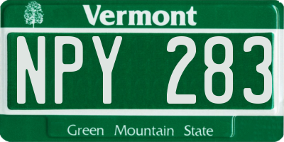 VT license plate NPY283