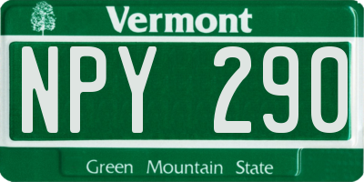 VT license plate NPY290
