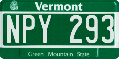 VT license plate NPY293