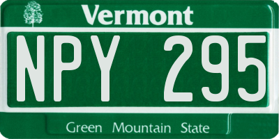 VT license plate NPY295