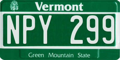 VT license plate NPY299