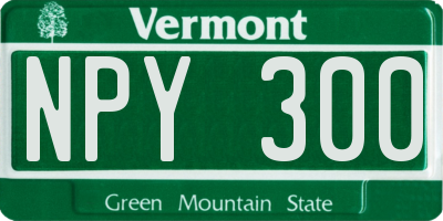 VT license plate NPY300