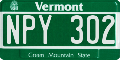 VT license plate NPY302