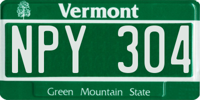 VT license plate NPY304