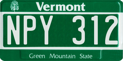 VT license plate NPY312