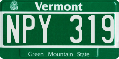 VT license plate NPY319