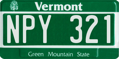 VT license plate NPY321