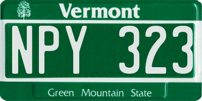 VT license plate NPY323