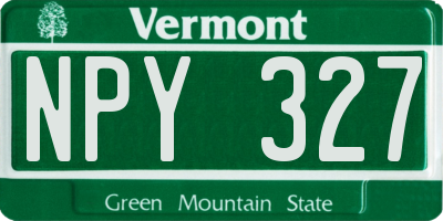 VT license plate NPY327