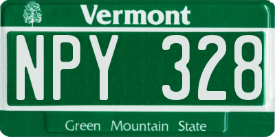 VT license plate NPY328