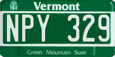 VT license plate NPY329