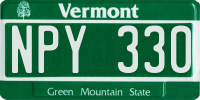 VT license plate NPY330