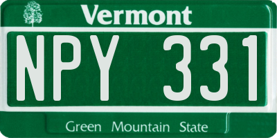 VT license plate NPY331