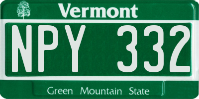 VT license plate NPY332