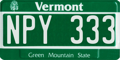 VT license plate NPY333