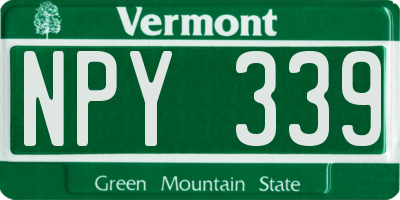 VT license plate NPY339
