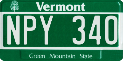VT license plate NPY340