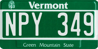 VT license plate NPY349