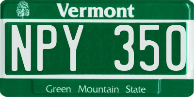 VT license plate NPY350