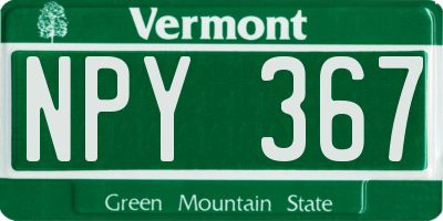 VT license plate NPY367