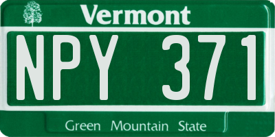 VT license plate NPY371
