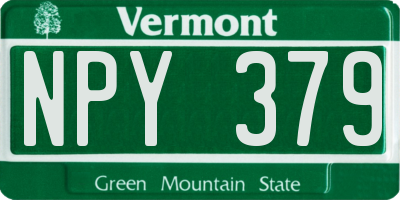 VT license plate NPY379