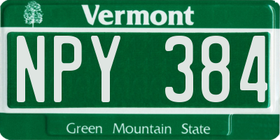 VT license plate NPY384